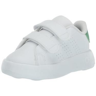 Imagem de adidas Tênis unissex infantil Advantage, Branco/Verde, 19