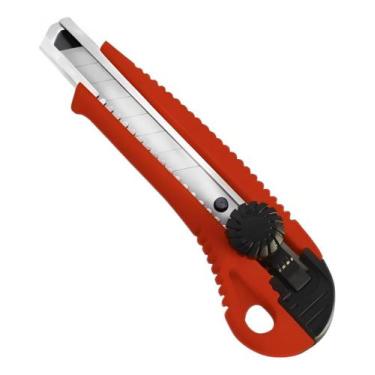 Imagem de Estilete Profissional De Metal 18mm Trava Giratória Cortag