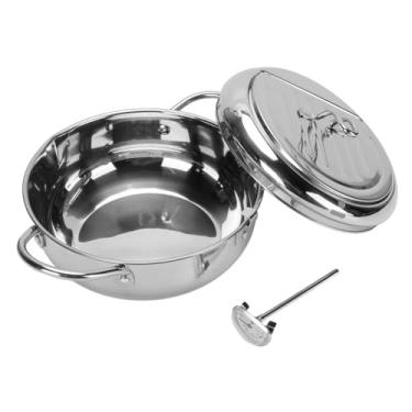 Imagem de Friggitrice Pote, fritadeira Pentola para Peixe 304 polegadas Aço Inoxidável para Cozinha (20 cm) (24 cm)
