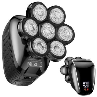 Imagem de Máquina de barbear Wyklaus 7D com aparador de pelos nasais preta