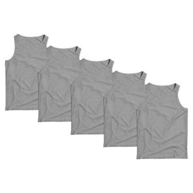 Imagem de Kit 5 Regatas Masculina Camiseta Lisa Premium Algodão Camisa - Basic F