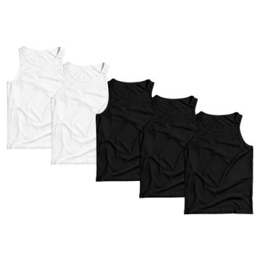 Imagem de Kit 5 Regatas Masculina Camiseta Lisa Premium Algodão Camisa - Basic F
