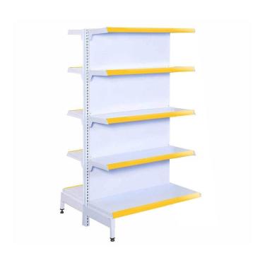 Imagem de Gôndola Prateleira Supermercado 5 Níveis 40x30 New Plus 1,70 Central Continuação Amarelo Sa Gôndolas