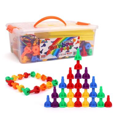 Imagem de Conjunto Toy Play Build Rainbow Pegs and Board Deluxe de 200 unidades (3 ou mais)