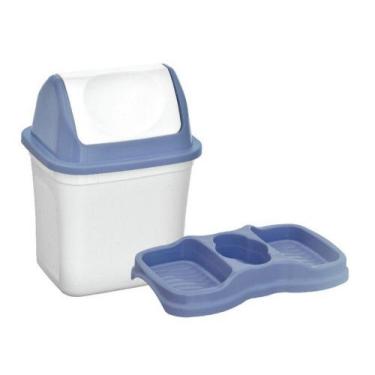 Imagem de Kit Pia 1 Lixeira Com Tampa Basculante E 1 Porta Detergente - Plástico