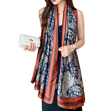 Imagem de Cachecol YMXHHB Fashion Scarves 100% seda com sensação de seda, cachecóis de seda longos e leves para mulheres, Y33, Free size