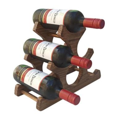 Imagem de Adega Porta Vinhos Madeira 6 Garrafas para Mesa Rack Adega Armário Bar