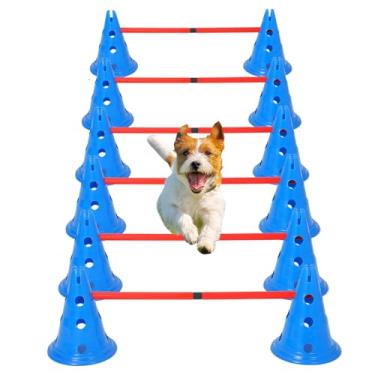 Imagem de MegaChoice Conjunto de cone de obstáculo Speed Agile, kit de treinamento de 6 peças com 12 cones e 6 hastes ágeis, equipamento ágil para cães com bolsa de transporte
