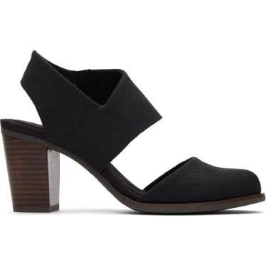 Imagem de TOMS Sandália atlética feminina Majorca fechada com tira traseira casual salto médio 5 a 7,6 cm, Lona pesada preta, 34