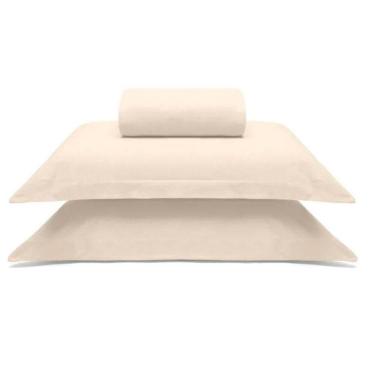 Imagem de Jogo De Cama Buettner Queen Malha 100% Algodao Liso 3 Peças Image Perola