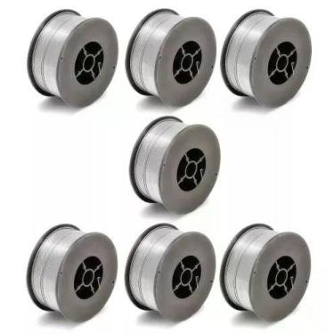Imagem de Kit - 7 Arame Para Solda Mig Revestido Uso Sem Gás 0,8mm E71t-sg - Rolo 1kg - Galzer