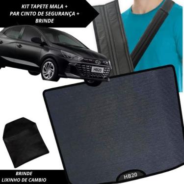 Imagem de Tapete Emborrachado Porta Malas HB20 2017 a 2019 + 2 Capas Cinto Segur