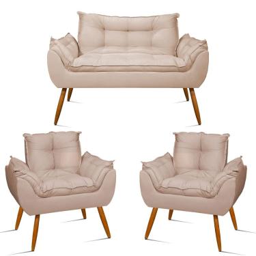 Imagem de Kit Sofá Opala + 2 Poltronas Opala bege
