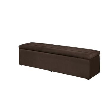 Imagem de Calçadeira Baú Recamier Queen 158 Cm Helena Suede Marrom