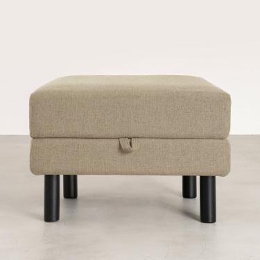 Imagem de Puff Baú Antúrio 60Cm Cabecasa Madeiramadeira Bege