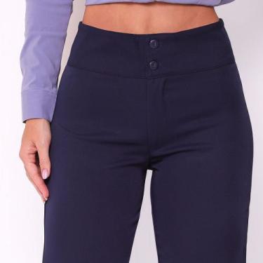 Imagem de Calça Social Feminina Tecido de Two Way Azul Marinho - Blink Jeans, 40