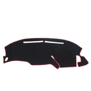 Imagem de KEYOOG Tapete de painel de painel adequado para Fo-rd F-150 2003-1997, F-250 1999-1998, Expedition 02-97 Tapete de painel de carro tapete antirreflexo, protetor solar antiderrapante (borda vermelha)