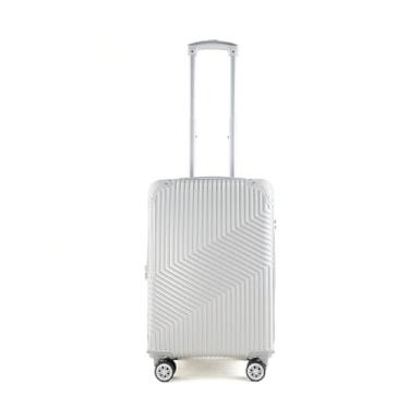 Imagem de Mala de mão 52 * 31 * 22cm com rodas 360° 8kg ABS mala de mão com zíper antifurto de dupla camada (Prata)