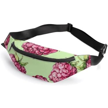 Imagem de Pochetes para mulheres, bolsa de cintura portátil, ajustável, bolsa para bumbum, pêssego, padrão framboesa, bolsas de quadril para viagens