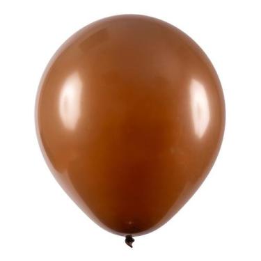 Imagem de Balão de Festa Redondo Profissional Látex Liso - Marrom - Art-Latex - 