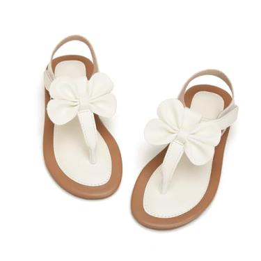 Imagem de Wxiaoduu Sandálias Infantis Para Meninas, Sapatos Sociais De Verão Bebês E Meninas (606-20-Branco, Infantil, 7, Numérico, Sistema Tamanhos Calçados Eua, Médio)