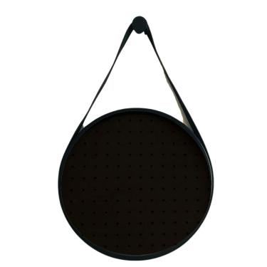 Imagem de Pegboard Adnet Preto Couro Preto Fundo Preto 40 Cm Redondo