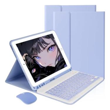 Imagem de Capa Tablet + Teclado + Mouse Para iPad Pro 11 Polegadas (Roxo, Teclado comum)