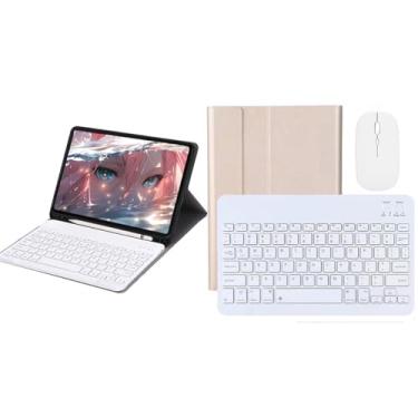 Imagem de Capa Tablet + teclado removível + Mouse Para Samsung Tab S7/S8 T870/875/X700/X706 (ouro, Teclado comum)