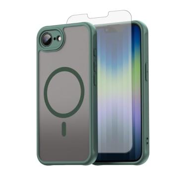 Imagem de Asuwish Capa de telefone para iPhone 16e/SE 2025/SE 4, compatível com Magsafe Magnetic, translúcido fosco traseiro, capa protetora à prova de quedas i Phone16e i16e 16 e SE4 4ª geração 16eCase
