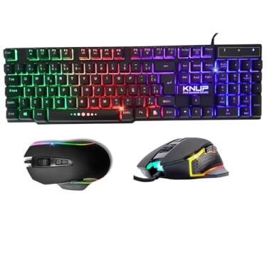 Imagem de Teclado Gamer Antighosting Semi Mecanico + Mouse 6 Botões 4800 DPI Led RGB