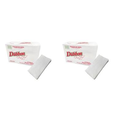 Imagem de Kit 2 Pacotes de Papel Interfolha 100% Celulose 20x21 2 Dobras folha s