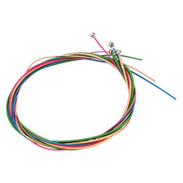 Imagem de 4pcs guitarra kit de cordas de guitarra premium aço inoxidável núcleo de níquel liga strings coloridos de baixo elétrico para guitarra acústico 120cm 47in