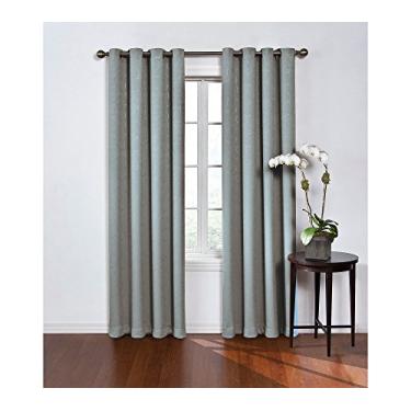 Imagem de ECLIPSE Cortinas de escurecimento de painel único isoladas térmicas para sala de estar, rio azul