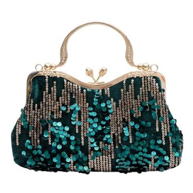 Imagem de lapulio Bolsa De Noite Vintage Veludo Com Lantejoulas E Ferragens Florais, Adequada Para Banquetes, Festas Casamento Ocasiões Formais