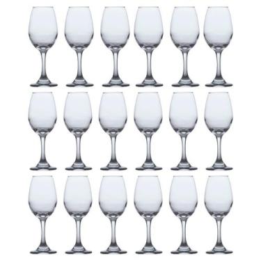 Imagem de Jogo de Taças de Vidro Água E Vinho Tinto 365ml Luxo - 18 UN - CRISTAR