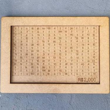 Imagem de Cofre Desafio 10mil 5mil 1mil, Caixa Dinheiro De Madeira Escolha seu Objetivo(2.000 (2K))