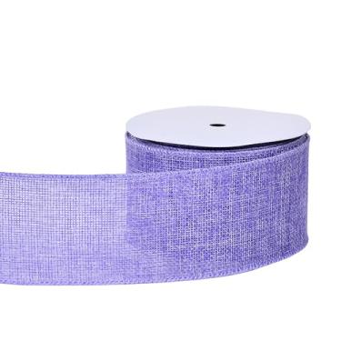 Imagem de YAMA Fita roxa com fio de 6 cm x 10 metros, fitas com fio de serapilheira para embrulhar presentes, buquê de flores, árvore de Natal, fazer laços de guirlanda