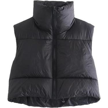 Imagem de Jaqueta Puffer Vest Casaco Shiyifa Fashion Women, preto, GG