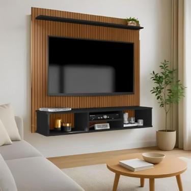 Imagem de Painel Estante Home Para Tv Até 50 Polegadas Estante Ripado 3d Everest