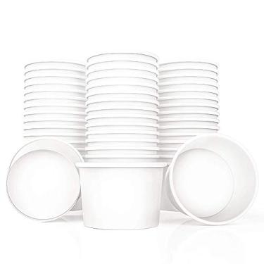 Imagem de Lakesstory Copos de sorvete de papel 118 g Tigelas de sobremesa brancas pequenas copo de iogurte congelado tigelas de sobremesa brancas suprimentos de sobremesa congelada pacote com 50 unidades