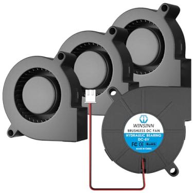 Imagem de WINSINN Ventilador de 50 mm 5 V 5015 rolamento hidráulico turbo turbina 50 x 15 mm - alta velocidade (pacote com 4 peças)