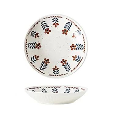 Imagem de Prato de serviço prato de jantar de cerâmica prato prato de cozinha doméstica restaurante conjunto de pratos de jantar conjunto de 4 peças pratos de jantar circulares e simples (tamanho: 001)