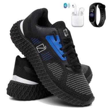Imagem de Tênis Masculino de Corrida e Academia Super Leve e Confortável com Fone e Relógio-Masculino
