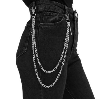 Imagem de Corrente de calças punk fashion jeans corrente corrente corrente cruz pingente corpo corrente para homens e mulheres