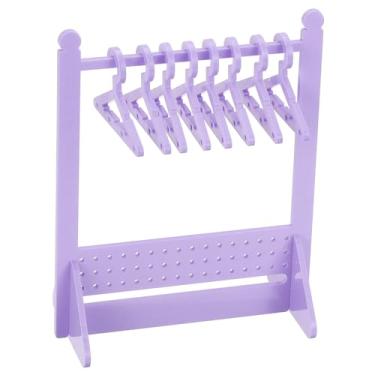 Imagem de 1 conjunto de suporte de brinco com 8 cabides, suporte organizador de brincos de acrílico, mini cabides de casaco, suporte de exibição de brinco com 48 furos para brincos longos, roxo escuro
