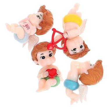 Imagem de 4 peças de estatuetas de anjo cupido para casal, decoração de casa, micro paisagem, estatuetas românticas de anjo para o dia dos namorados e ocasiões especiais