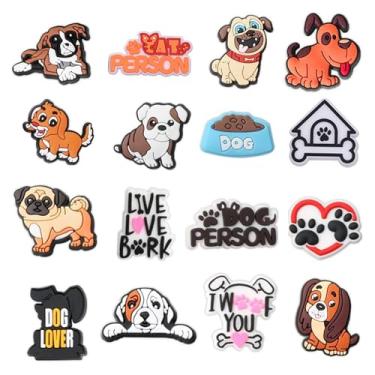 Imagem de Pingentes de plantas elegantes e fofas, decoração para sapatos, pingentes de flores arco-íris, acessórios de moda personalizados e presentes, 16 peças - pingentes de cachorro, One Size