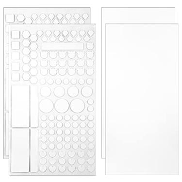 Imagem de 4 folhas de adesivos com bloqueio de luz LED para eletrônicos, filtros de LED de escurecimento de luz pré-cortada, capas de luz LED blackout para roteadores, relógios e aparelhos elétricos (branco)