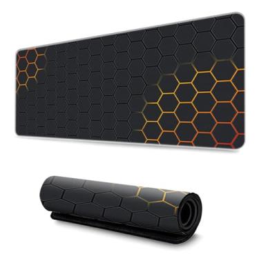 Imagem de Tapete de mouse Honeycomb, tapete de mesa de computador grande para trabalho em casa, escritório, tapetes de teclado para mesa, tapete de computador preto de 59,9 cm x 30 cm para jogos e digitação