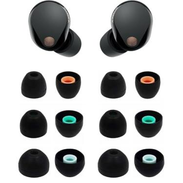 Imagem de Pontas auriculares compatíveis com fones de ouvido intra-auriculares Sony WF-1000XM5 WF-1000XM4 WF-1000XM3 WF-C500 WF-C700 MDREX15AP 6 pares pretos